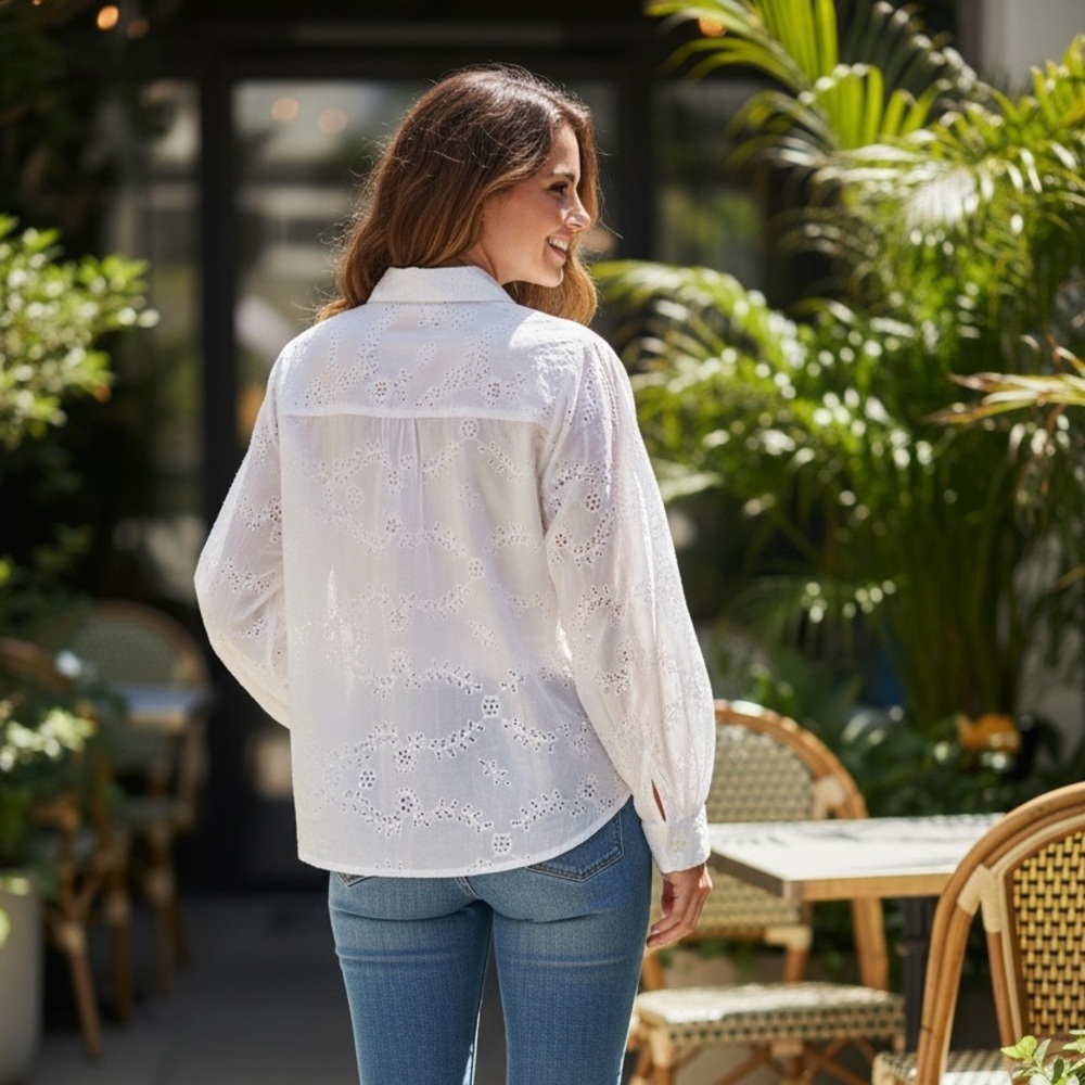 Young Fabulous & Broke White Floral Eyelet Wrap - Picture 4 of 9